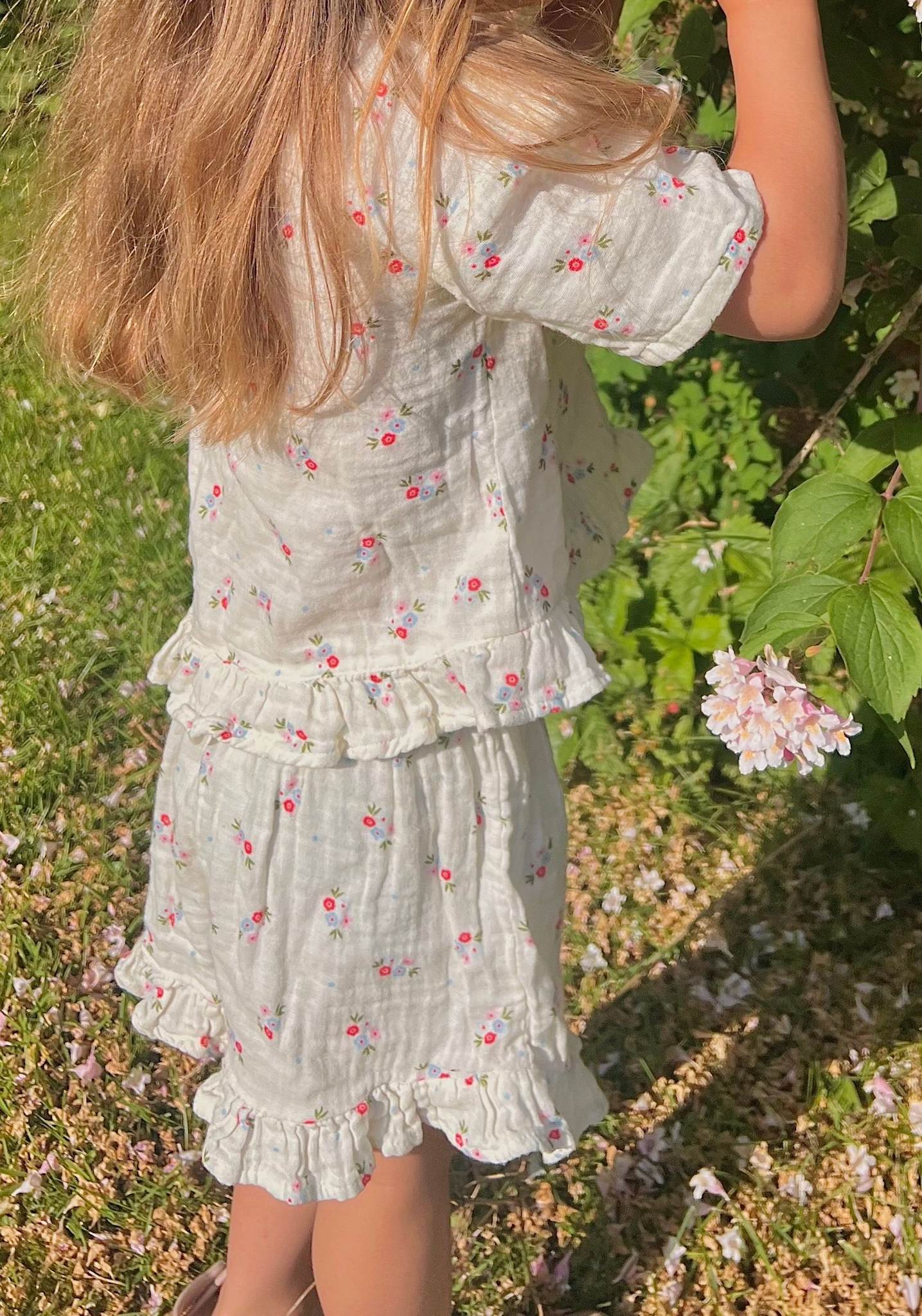 Muslin top - blue floral