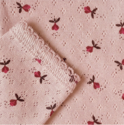 Pointelle LS bluse - fluffy bell blush