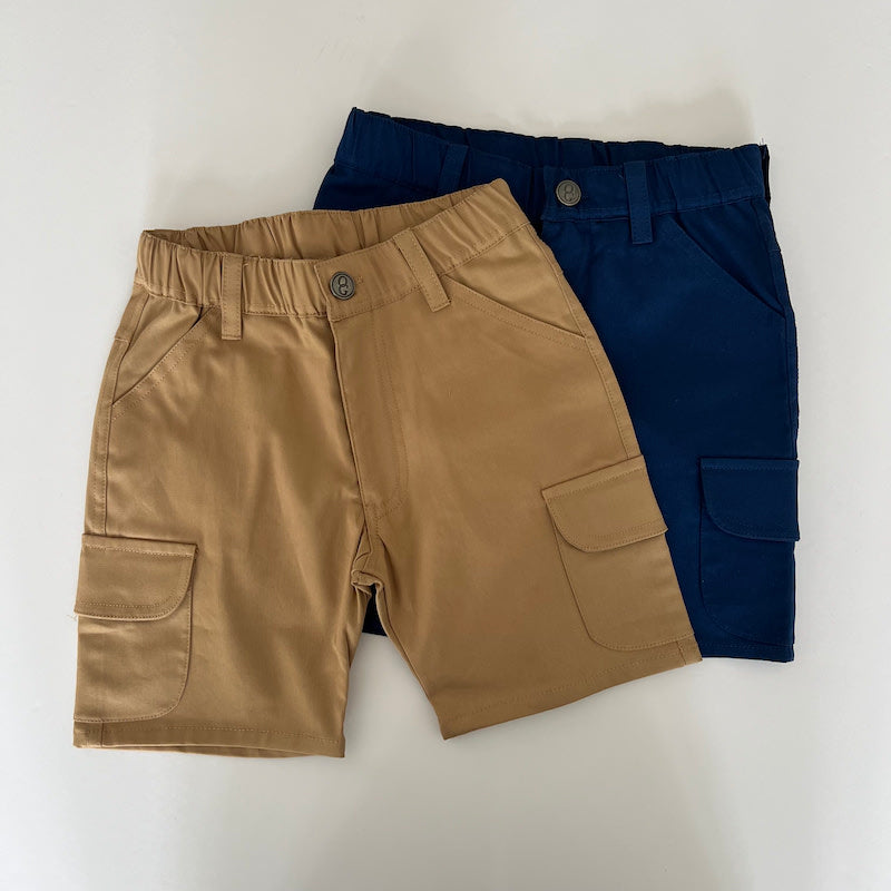 Falke cargo shorts - camel & navy