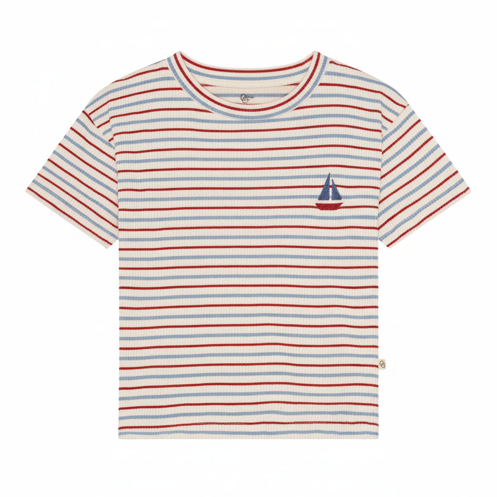 rib t-shirt oversize - seaside stripe