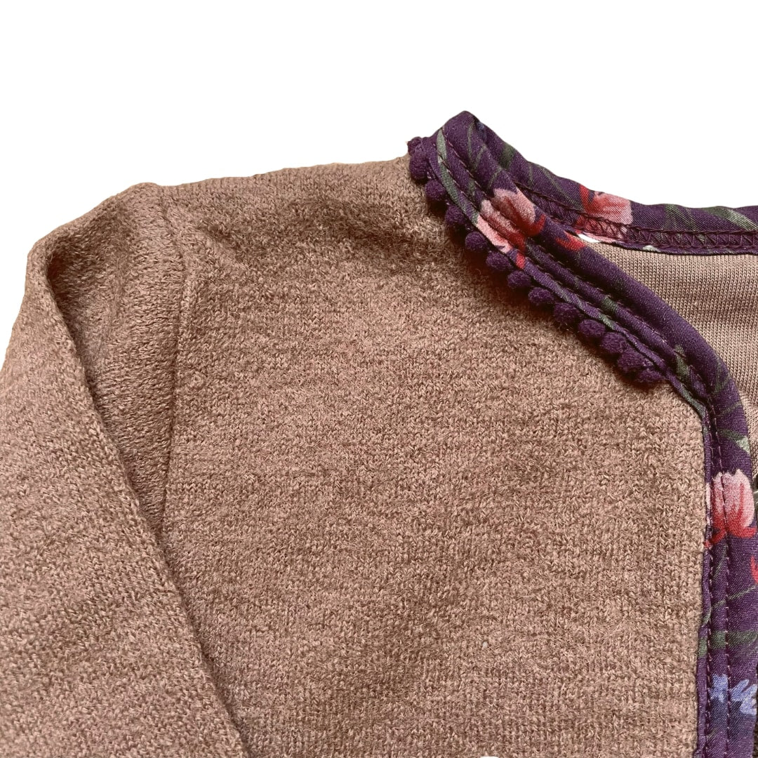 Moni cardigan i uld - Camel flower
