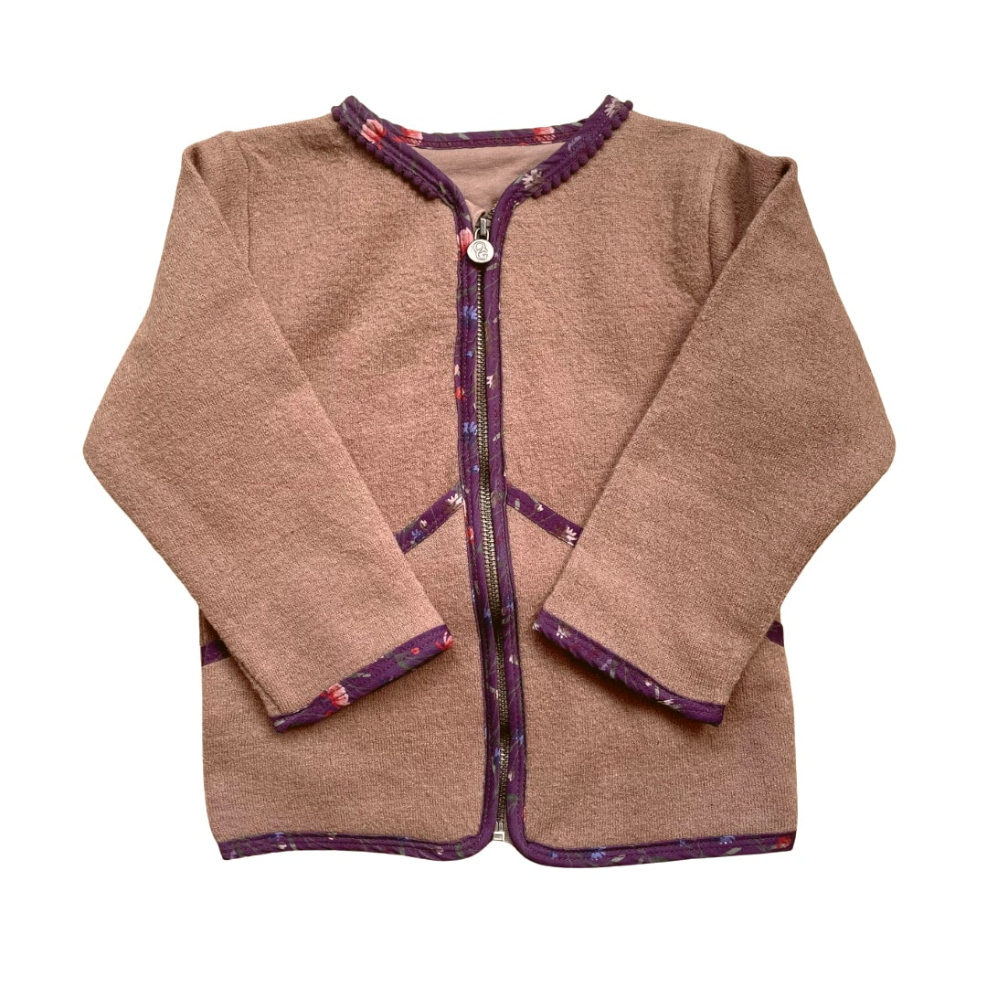 Moni cardigan i uld - Camel flower